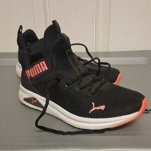 Puma Black Sneakers with Red Highlights